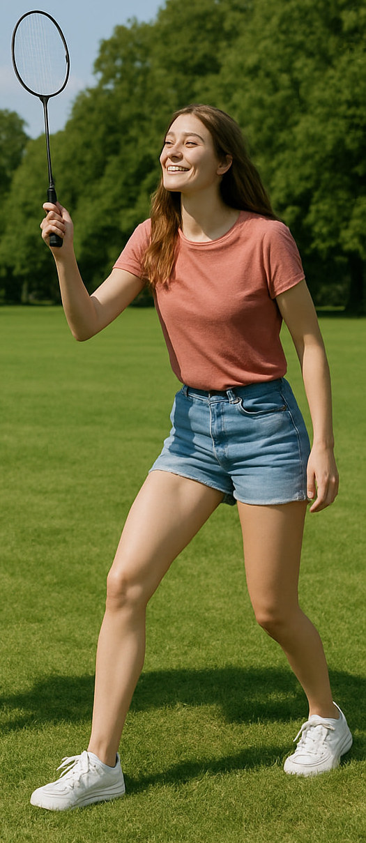 I play badminton